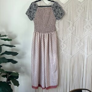 Wild Child Silk Palooza Wide Leg Smocked Bodice Jumpsuit OS 2X & Under NWOT